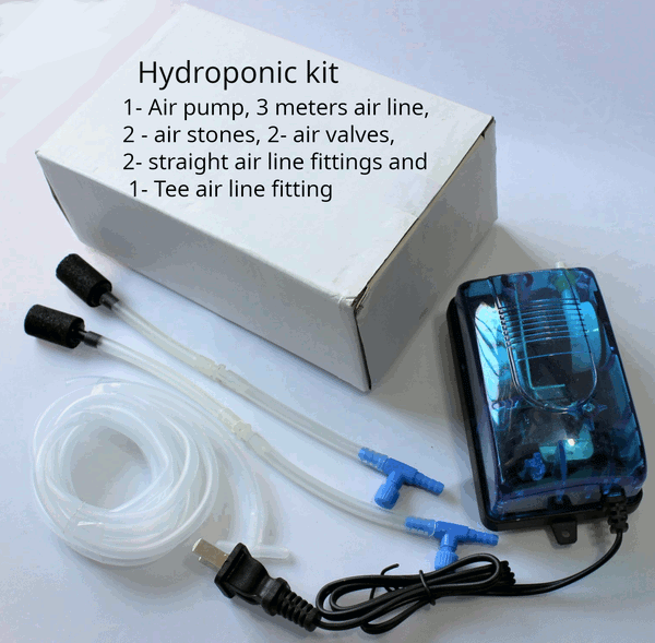 Hydroponic pump Kit. Air setup for two Sliding5gals